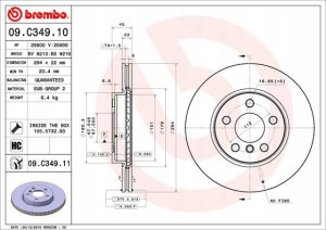 BREMBO 09.C349.11 Tarcza hamulcowa