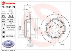 BREMBO 09.B338.21 Tarcza hamulcowa