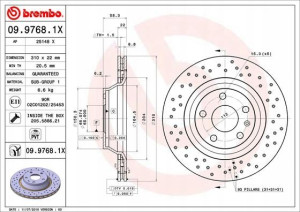 BREMBO 09.9768.1X Tarcza hamulcowa