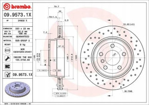 BREMBO 09.9573.1X Tarcza hamulcowa