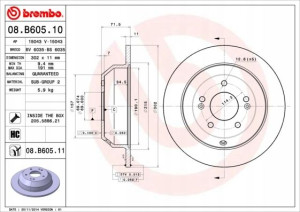 BREMBO 08.B605.11 Tarcza hamulcowa