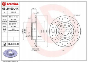 BREMBO 08.9460.4X Tarcza hamulcowa