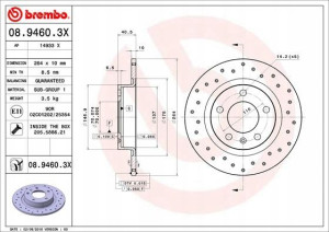 BREMBO 08.9460.3X Tarcza hamulcowa