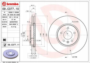 BREMBO 09.C377.11 Tarcza hamulcowa