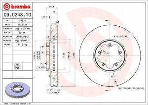 BREMBO 09.C243.10 Tarcza hamulcowa