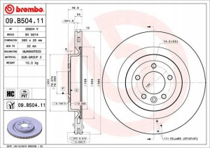 BREMBO 09.B504.11 Tarcza hamulcowa