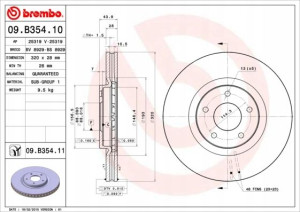 BREMBO 09.B354.11 Tarcza hamulcowa