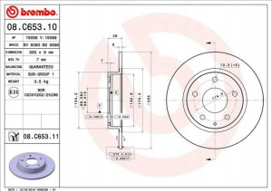 BREMBO 08.C653.11 Tarcza hamulcowa