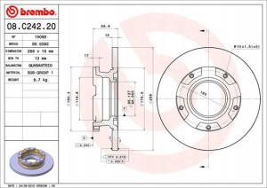 BREMBO 08.C242.20 Tarcza hamulcowa
