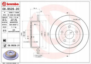 BREMBO 08.B529.21 Tarcza hamulcowa