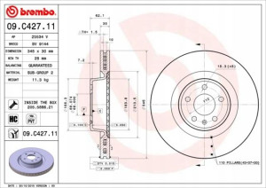 BREMBO 09.C427.11 Tarcza hamulcowa