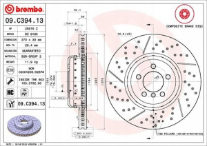 BREMBO 09.C394.13 Tarcza hamulcowa