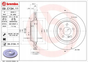 BREMBO 09.C134.11 Tarcza hamulcowa