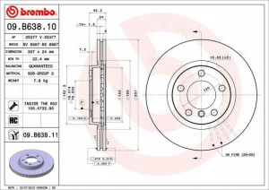 BREMBO 09.B638.11 Tarcza hamulcowa