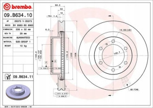 BREMBO 09.B634.11 Tarcza hamulcowa