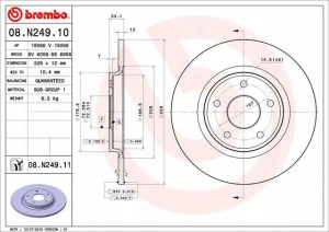 BREMBO 08.N249.11 Tarcza hamulcowa