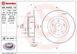 BREMBO 08.A403.11 Tarcza hamulcowa
