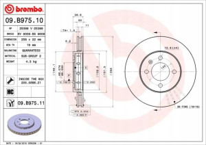 BREMBO 09.B975.11 Tarcza hamulcowa