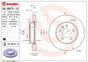 BREMBO 09.B973.11 Tarcza hamulcowa