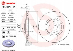BREMBO 09.B972.11 Tarcza hamulcowa