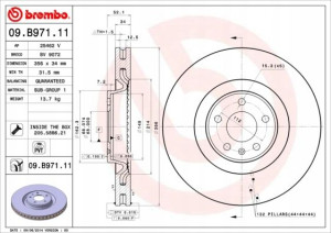 BREMBO 09.B971.11 Tarcza hamulcowa