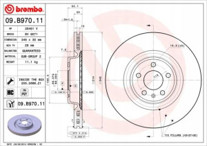 BREMBO 09.B970.11 Tarcza hamulcowa