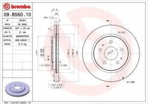 BREMBO 09.B560.10 Tarcza hamulcowa