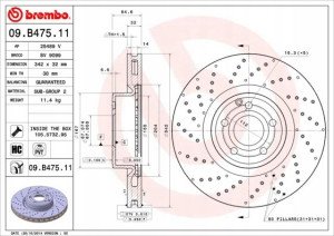 BREMBO 09.B475.11 Tarcza hamulcowa