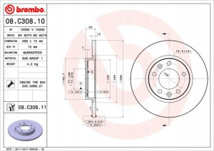 BREMBO 08.C308.11 Tarcza hamulcowa