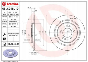 BREMBO 08.C248.11 Tarcza hamulcowa
