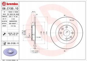 BREMBO 08.C135.11 Tarcza hamulcowa