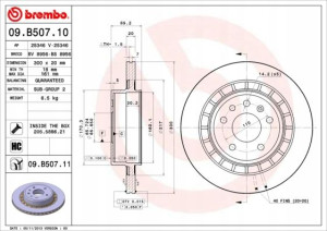 BREMBO 09.B507.11 Tarcza hamulcowa