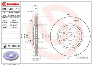 BREMBO 09.B496.11 Tarcza hamulcowa