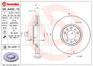 BREMBO 09.A430.11 Tarcza hamulcowa