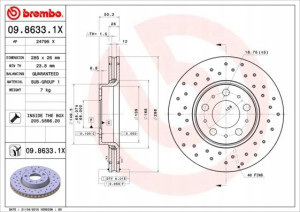 BREMBO 09.8633.1X Tarcza hamulcowa
