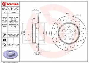 BREMBO 08.7211.2X Tarcza hamulcowa