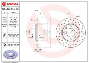 BREMBO 08.5334.1X Tarcza hamulcowa