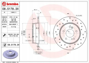 BREMBO 08.5178.3X Tarcza hamulcowa