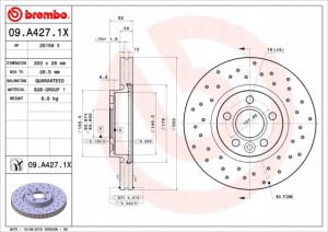 BREMBO 09.A427.1X Tarcza hamulcowa