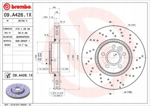 BREMBO 09.A426.1X Tarcza hamulcowa