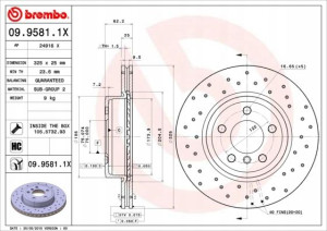 BREMBO 09.9581.1X Tarcza hamulcowa