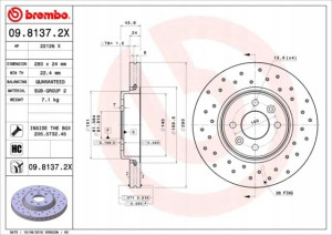 BREMBO 09.8137.2X Tarcza hamulcowa