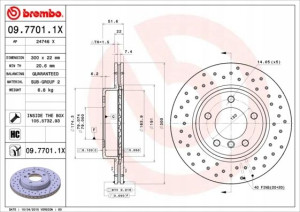 BREMBO 09.7701.1X Tarcza hamulcowa