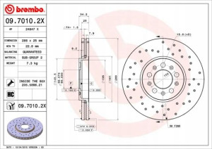 BREMBO 09.7010.2X Tarcza hamulcowa