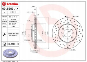 BREMBO 09.5509.1X Tarcza hamulcowa