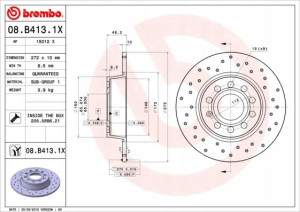 BREMBO 08.B413.1X Tarcza hamulcowa