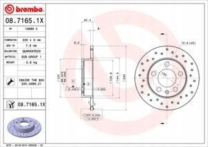BREMBO 08.7165.1X Tarcza hamulcowa