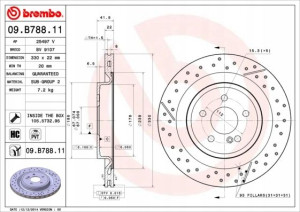 BREMBO 09.B788.11 Tarcza hamulcowa