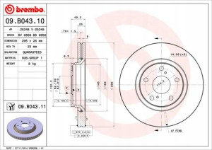 BREMBO 09.B043.11 Tarcza hamulcowa