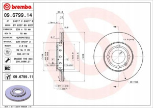 BREMBO 09.6799.11 Tarcza hamulcowa